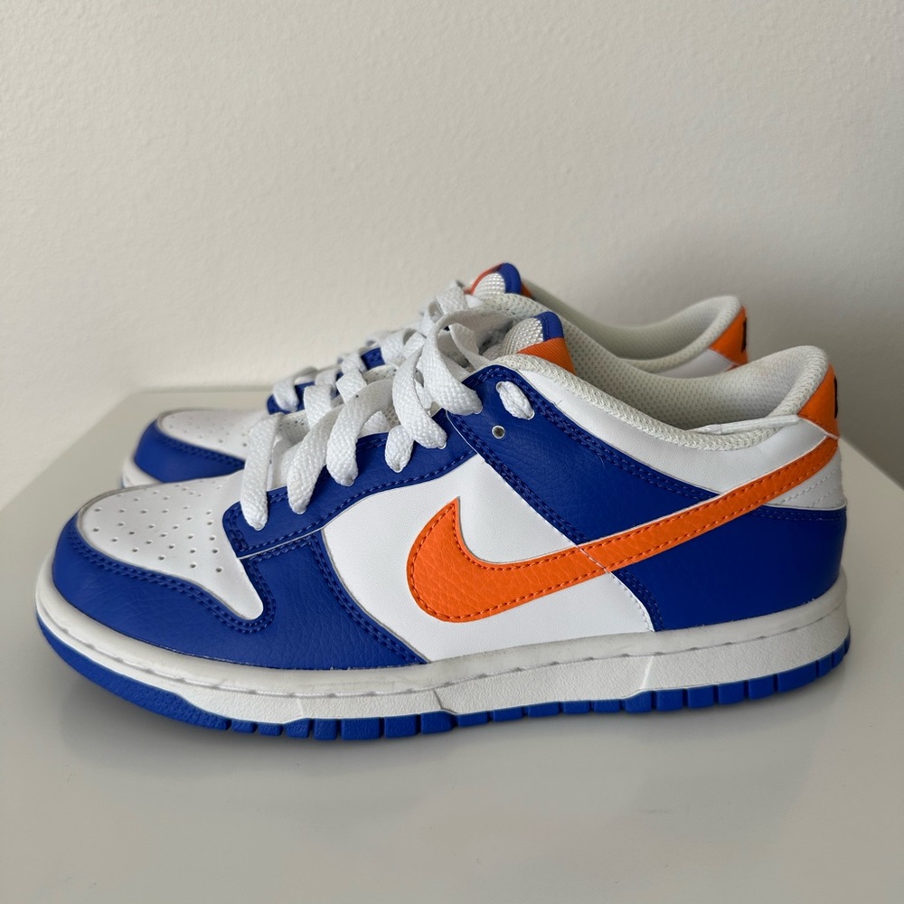 5.5Y Nike Blue and Orange dunks